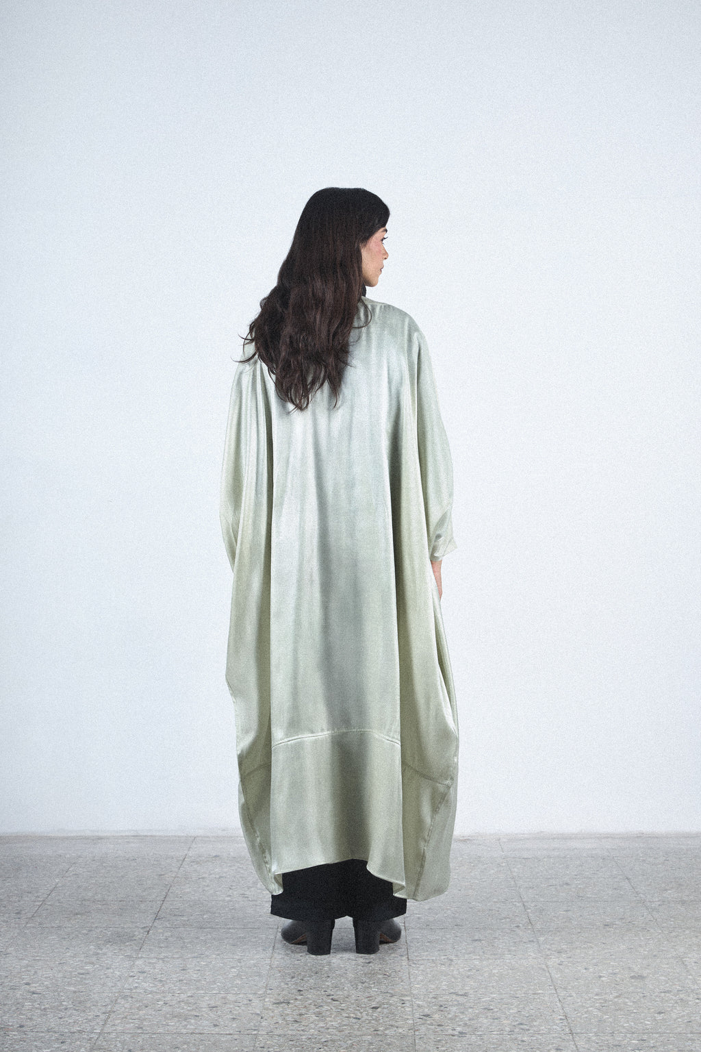Moon Embroidered abaya - Mint