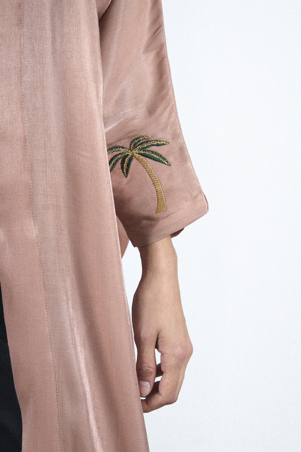 Moon Embroidered abaya - Beige