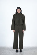 Olive buttoned set