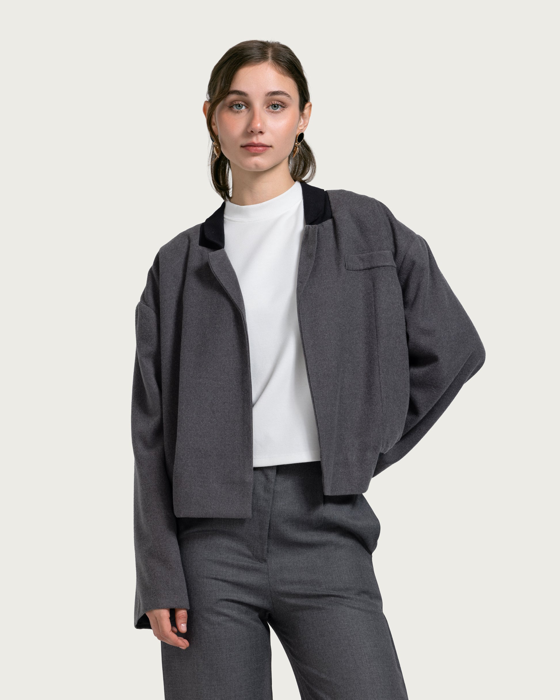 VAÏ Soft Tailored Blazer Jacket - Gray