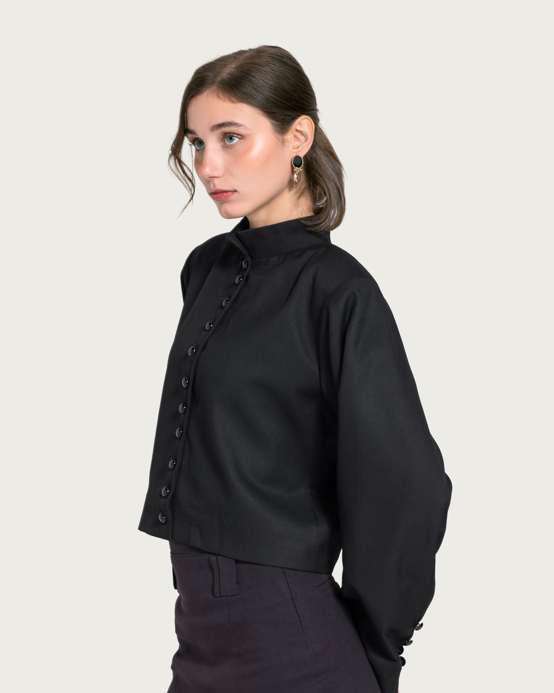 VAÏ Buttoned Blazer - Black