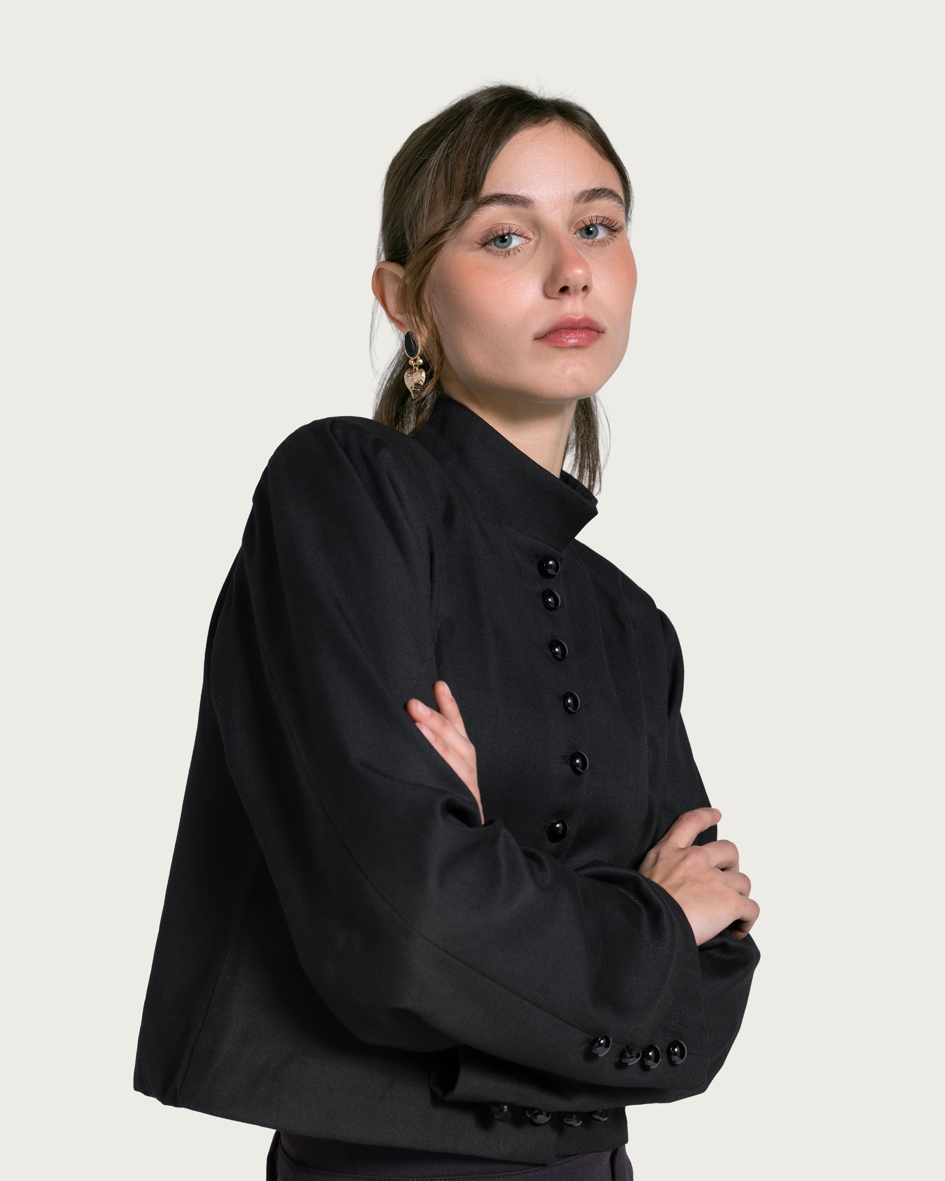 VAÏ Buttoned Blazer - Black