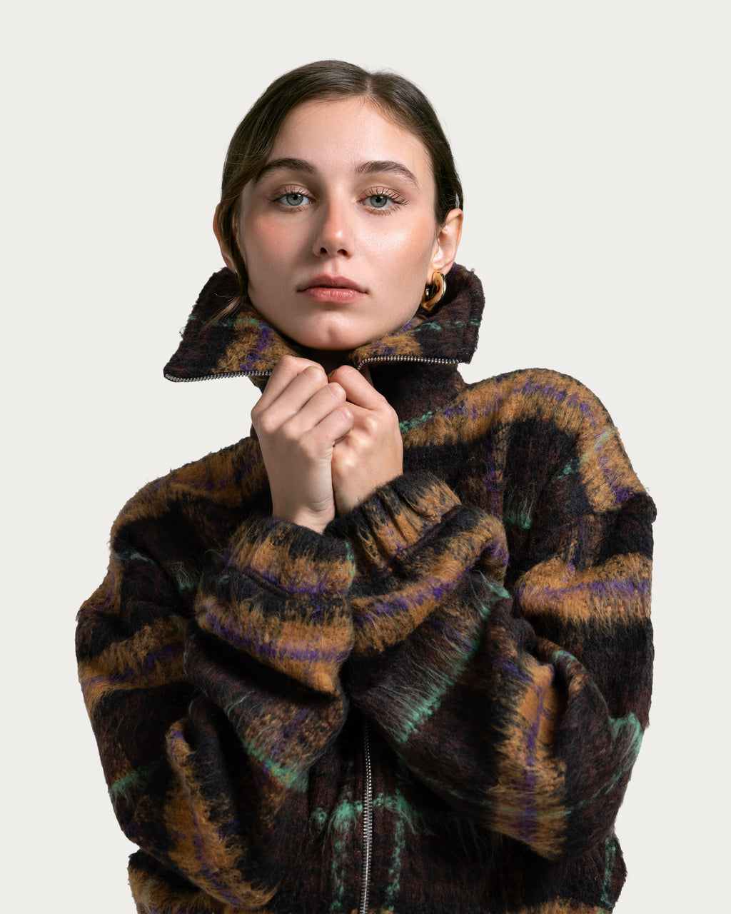 VAÏ The Plaid Drift jacket - Earthy Colors