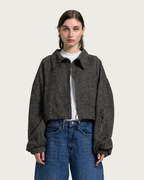 VAÏ Cropped Volume Jacket – Gray