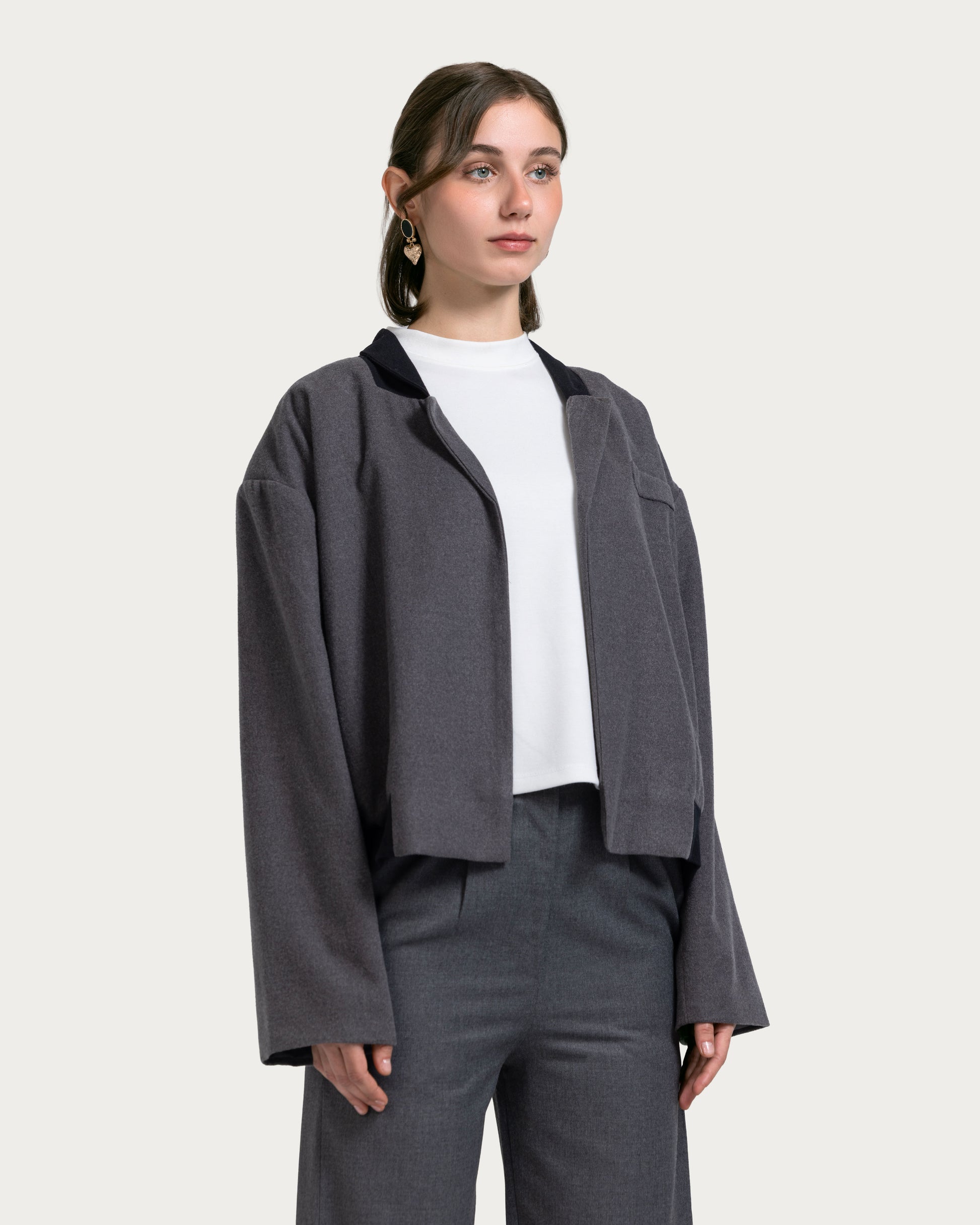 VAÏ Soft Tailored Blazer Jacket - Gray