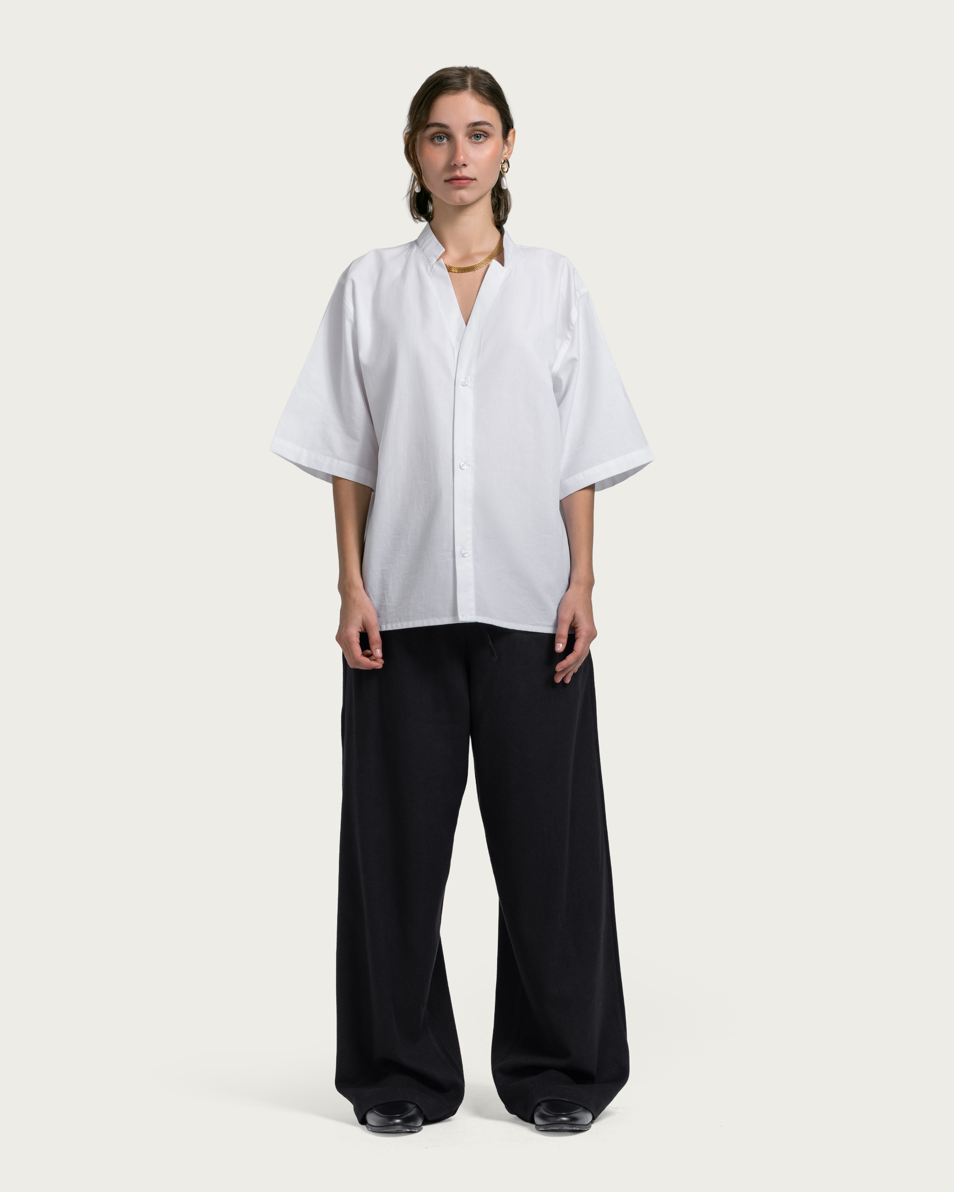 VAÏ Relaxed Short-Sleeve Shirt - White