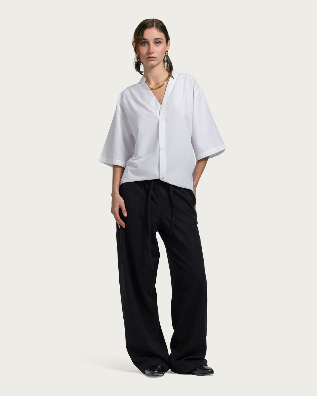 VAÏ Relaxed Short-Sleeve Shirt - White