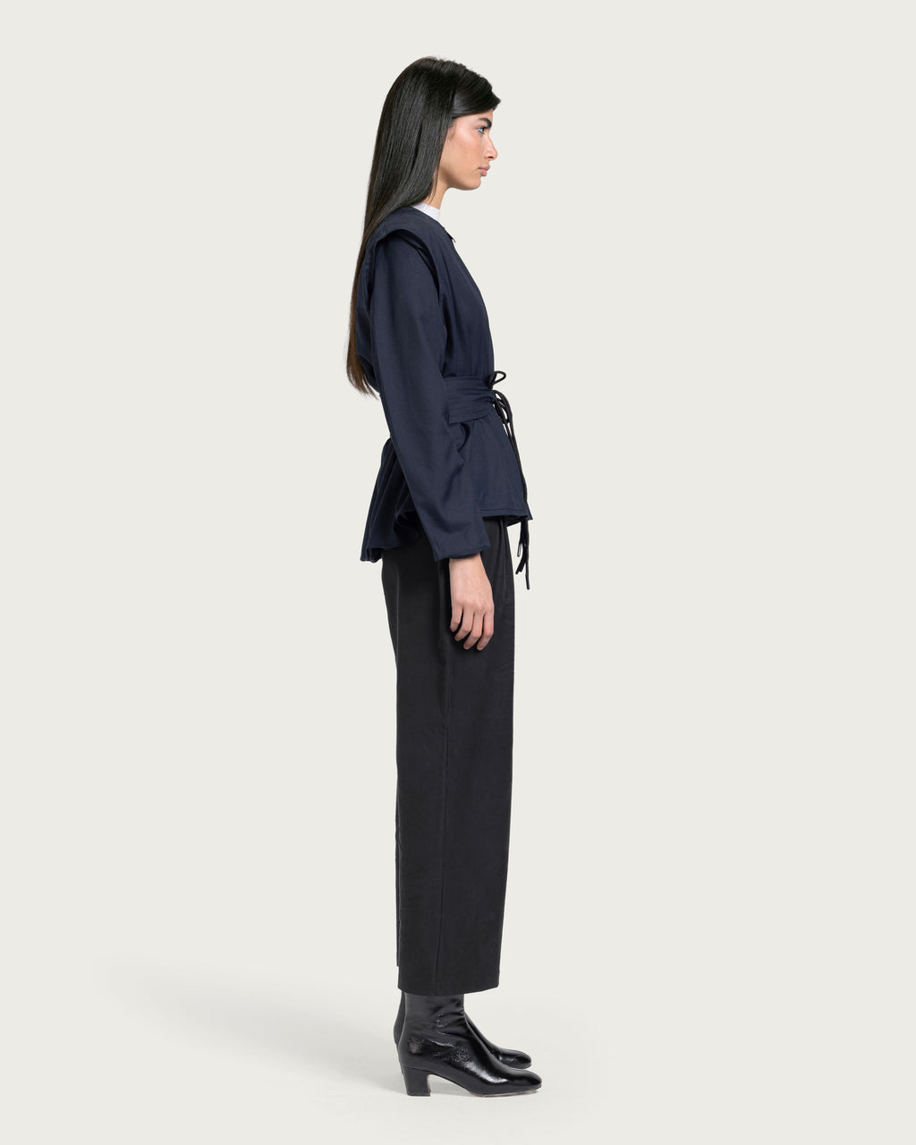 VAÏ Structured Tie Blazer  - Deep Blue