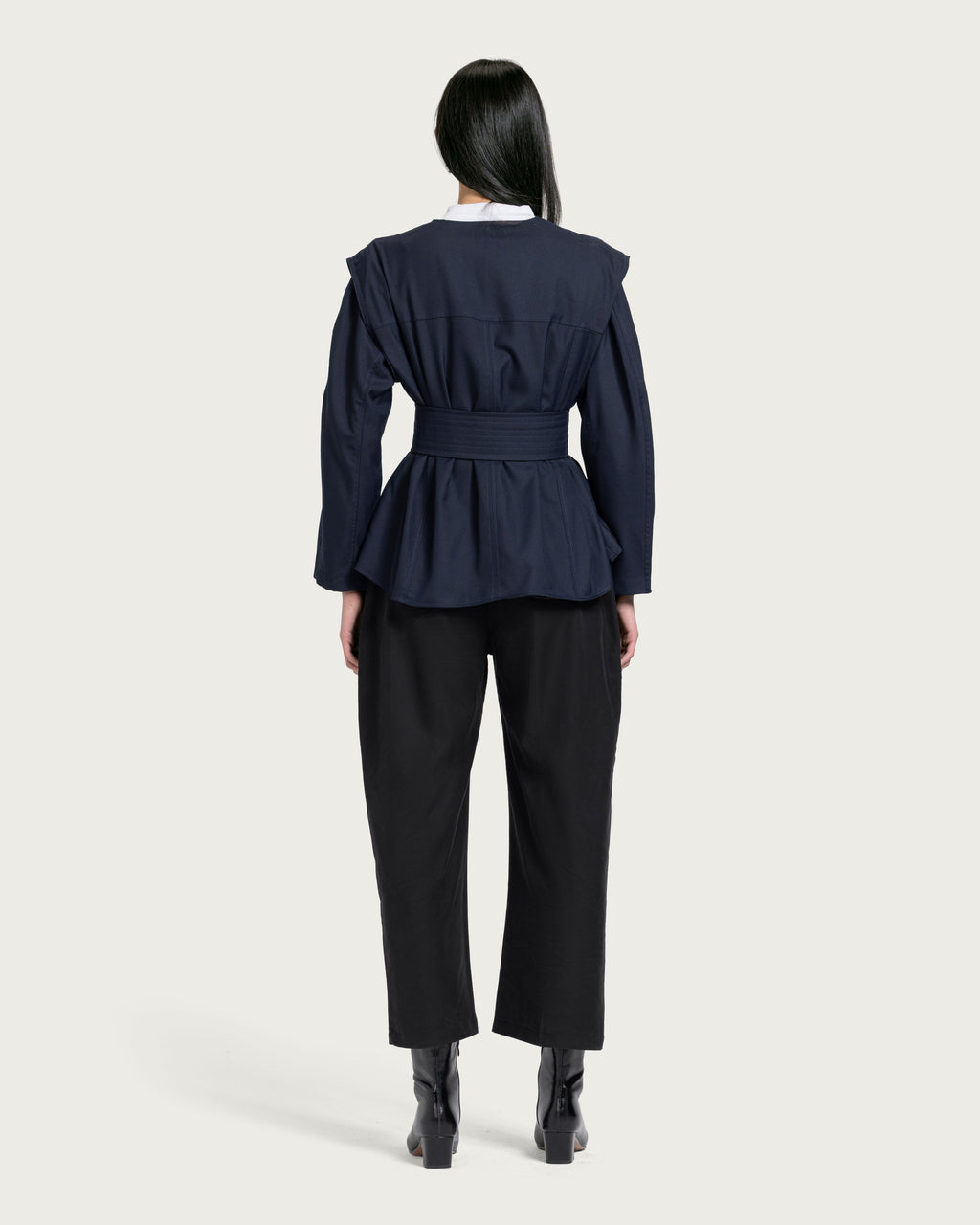 VAÏ Structured Tie Blazer  - Deep Blue